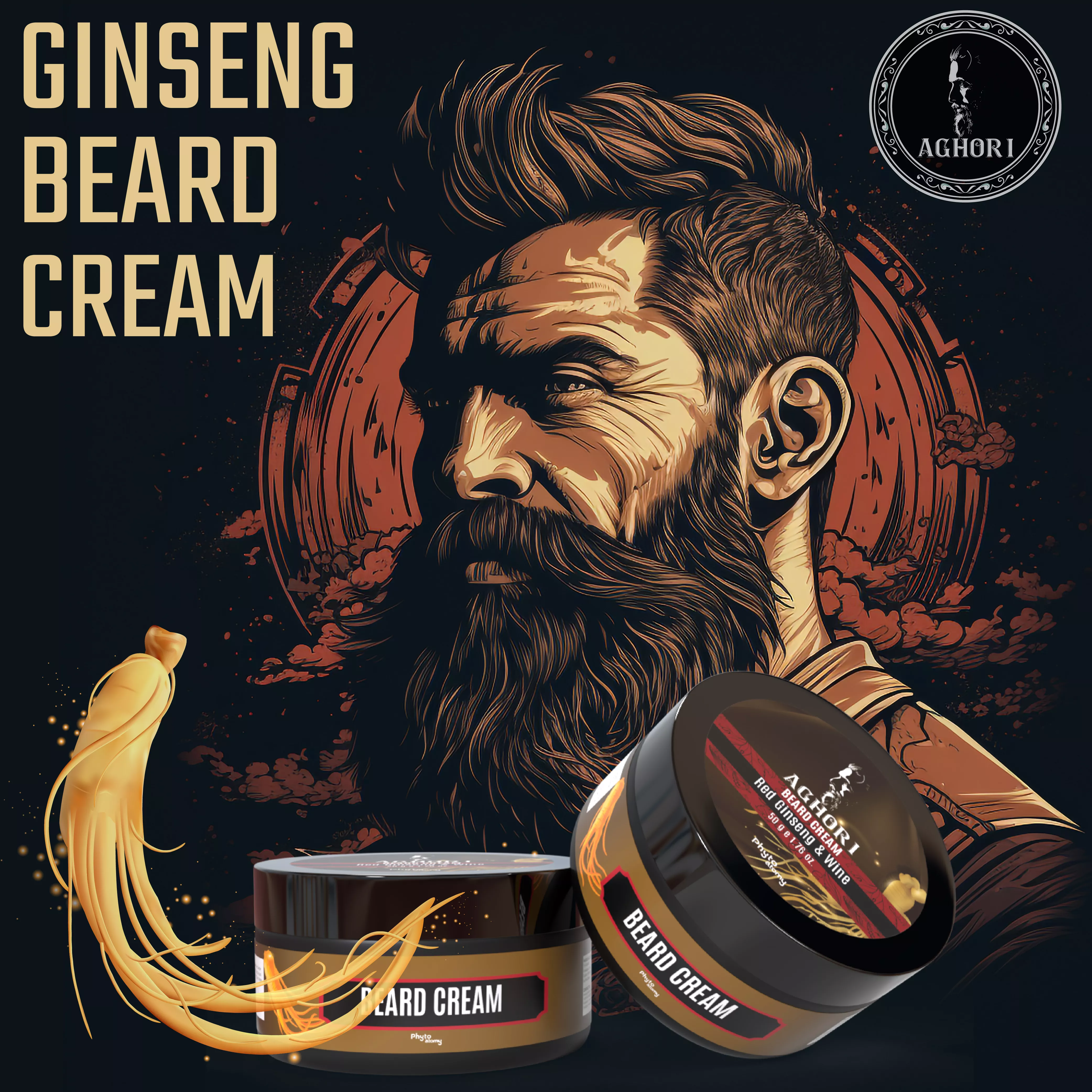 Aghori Beard Cream Red Ginseng & Wine (50g)